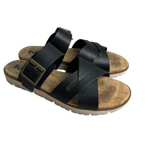 Korks by Kork Ease Women’s Size 9 Black Strappy Slip On Sandals with Buckle